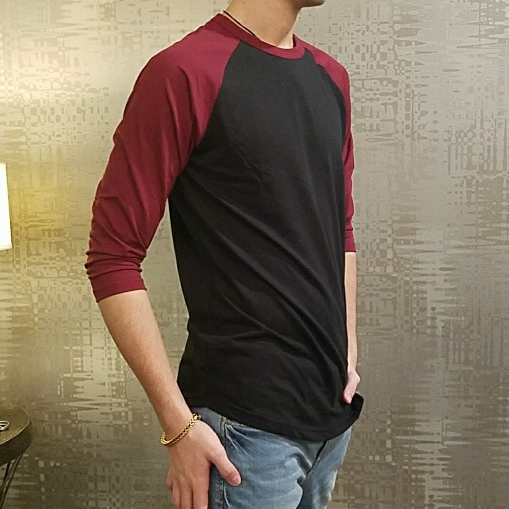 NEW Men's 3/4 Raglan Tee - Picture 3 of 5